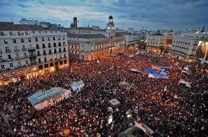 Tüntetés Madridban